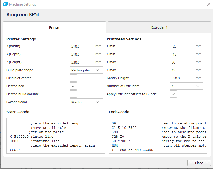 Kingroon KP5L Starter Kit And Klipper Config 3d model