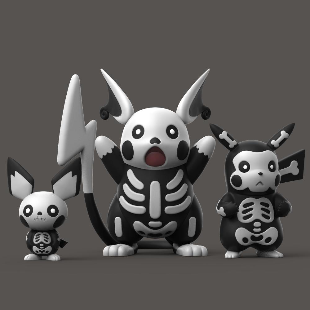 Halloween Pikachu Evolution 3d model