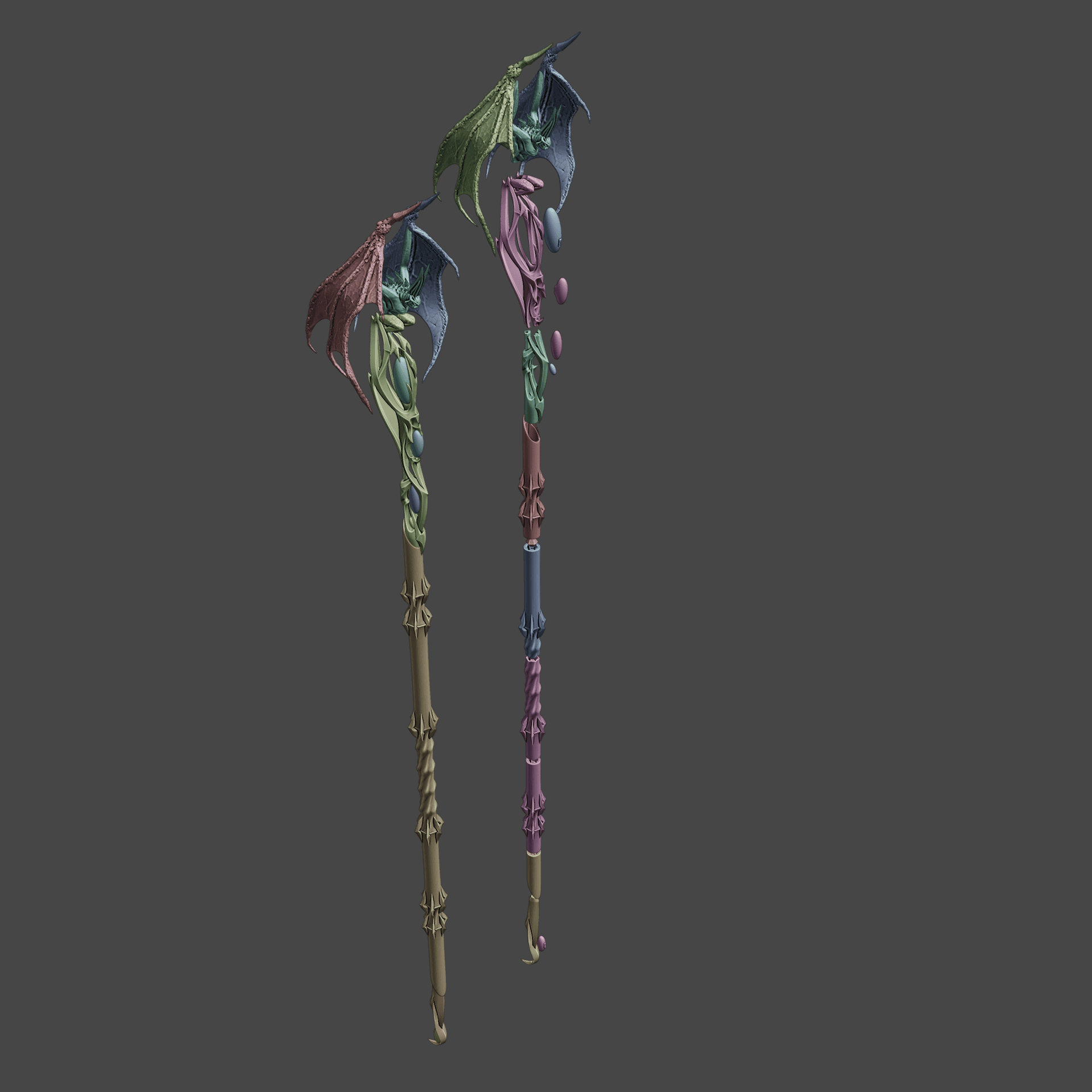 Fantasy Woe Corzador Staff from Baldurs Gate 3 3d model