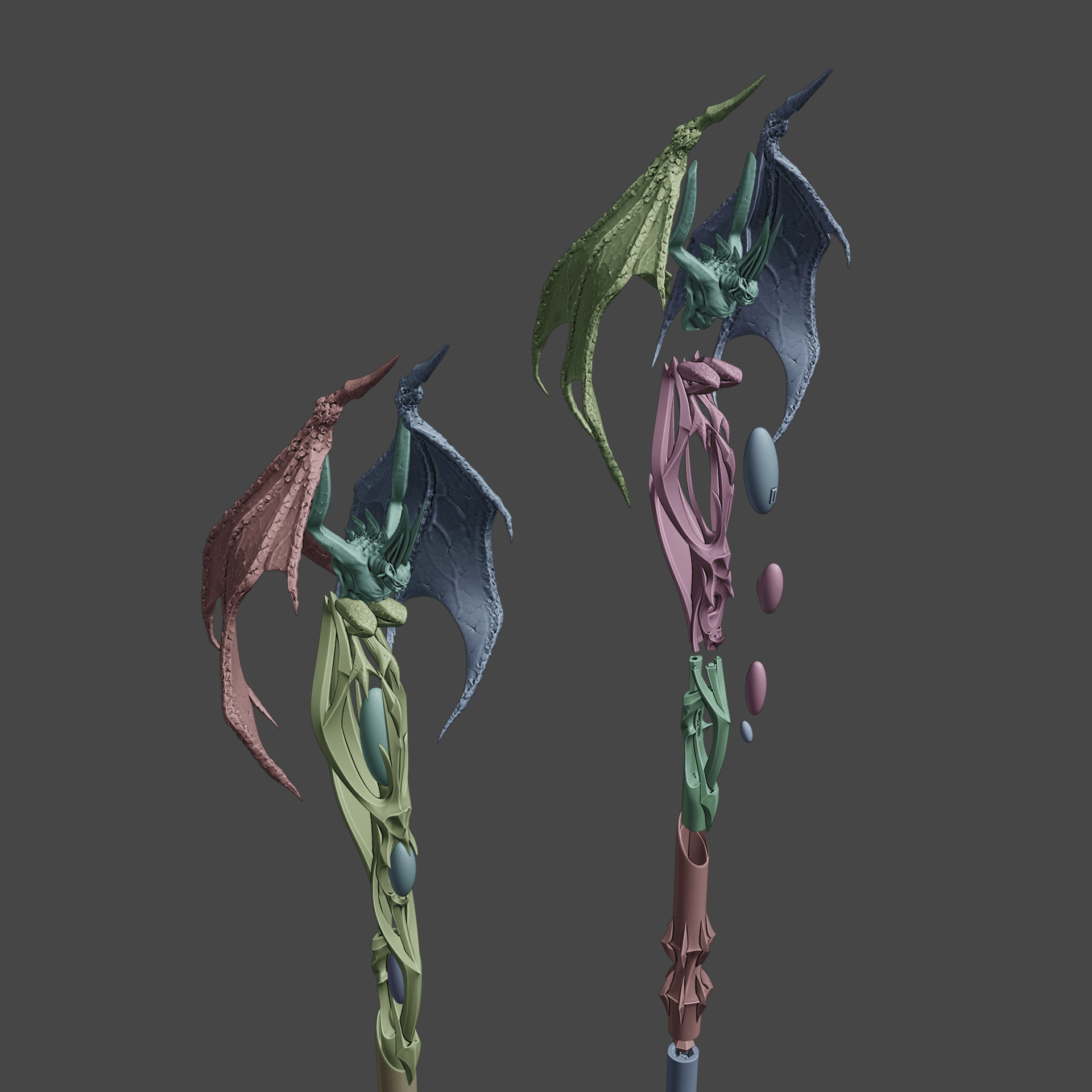 Fantasy Woe Corzador Staff from Baldurs Gate 3 3d model