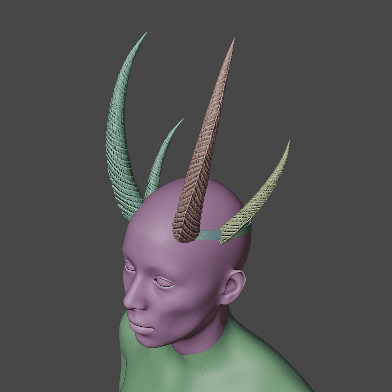 FANTASY MIZORA HORNS SET BALDURS GATE 3 3d model