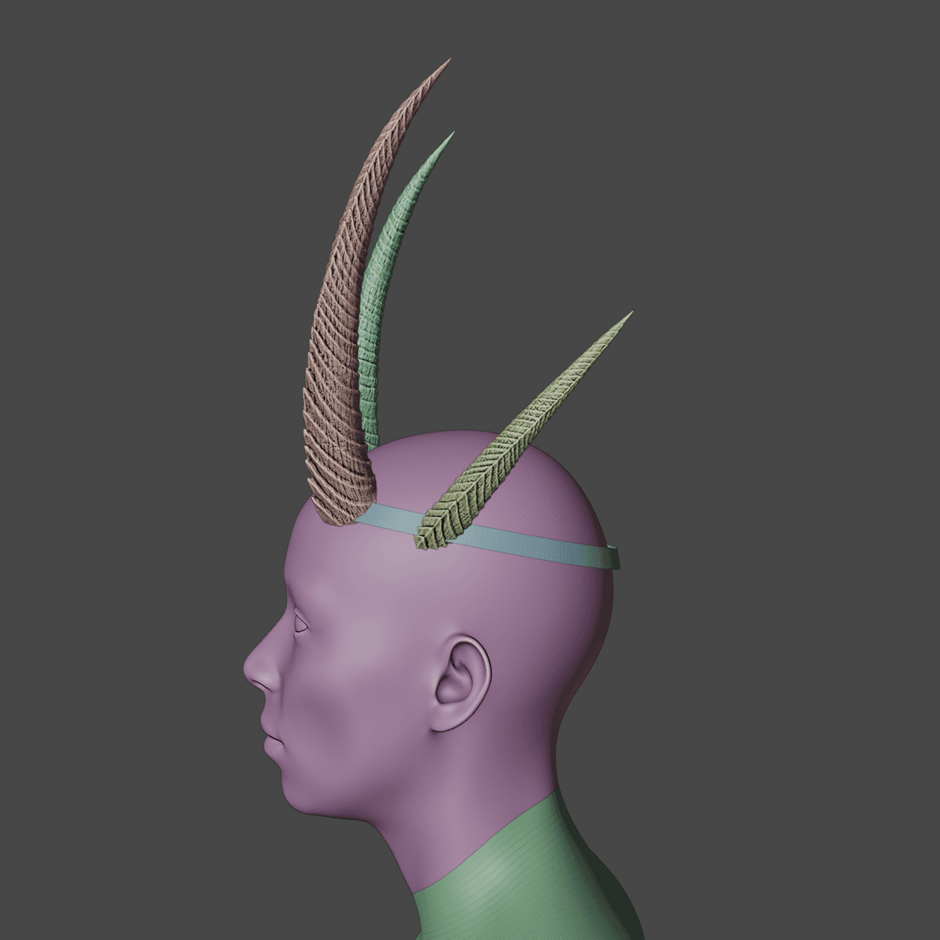 FANTASY MIZORA HORNS SET BALDURS GATE 3 3d model