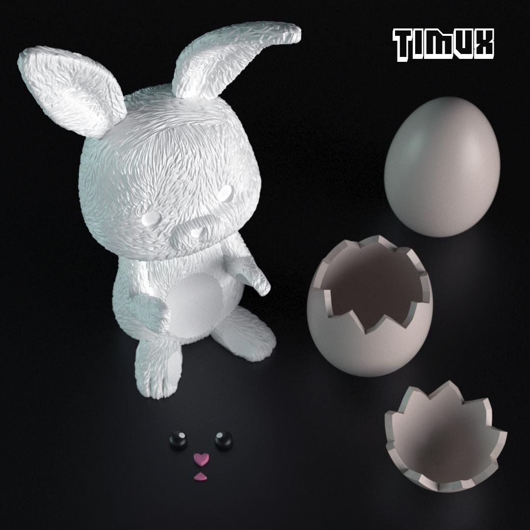 EASTER BUNNY WITH EGG 3d model