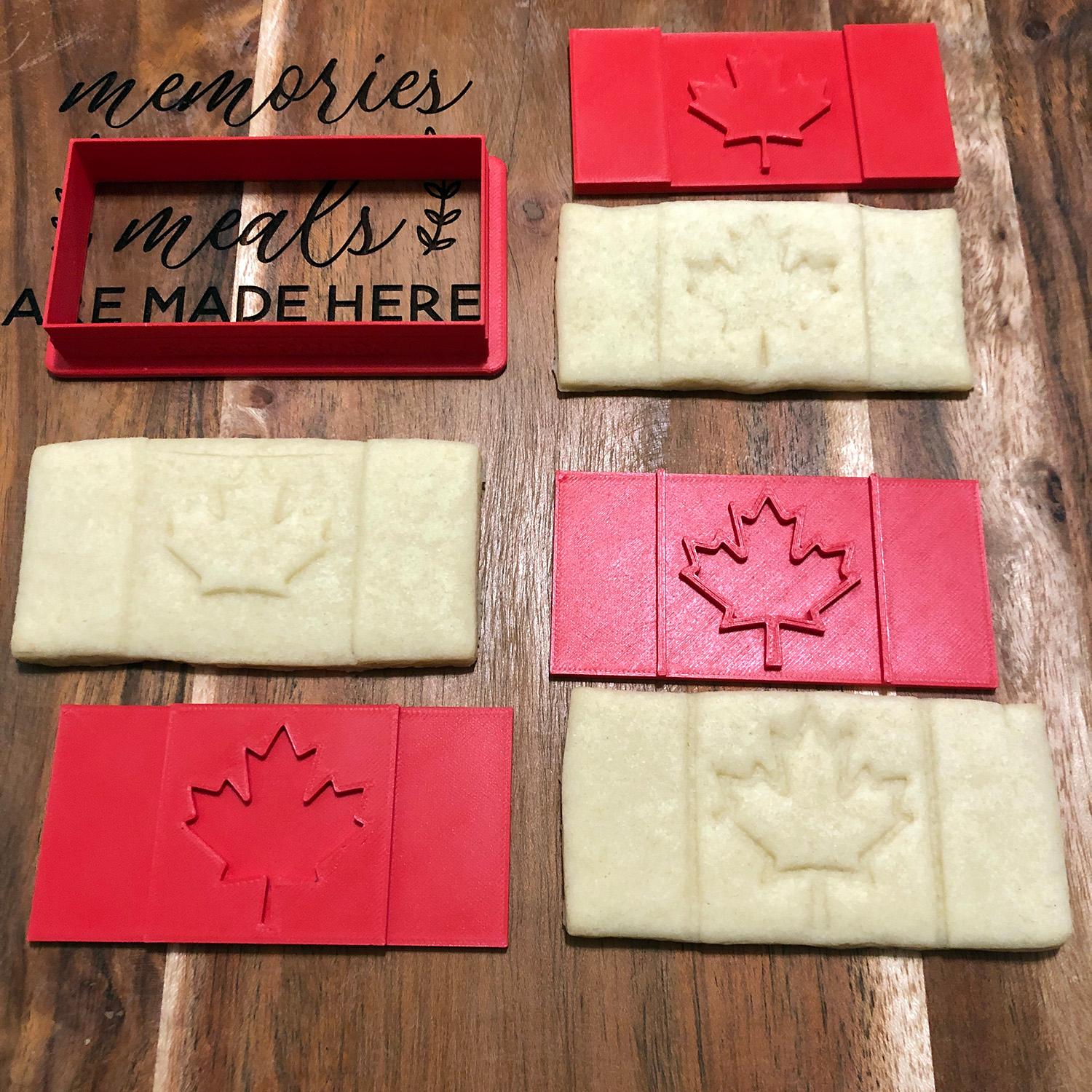 Flag of Canada Cookie Cutters and Stamps 3d model