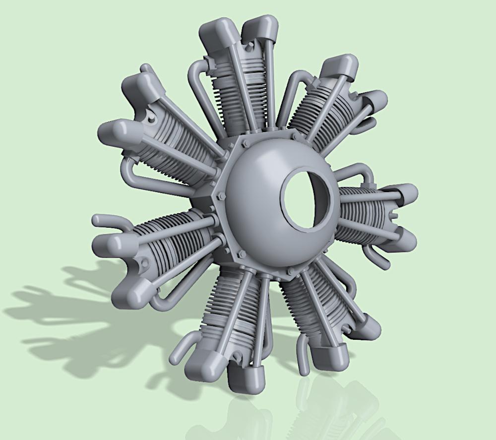 7 Cyl Dummy Radial Engine 3d model