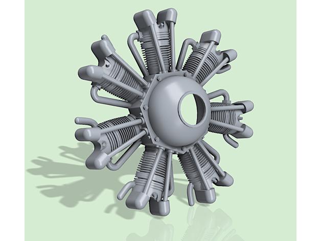 7 Cyl Dummy Radial Engine 3d model