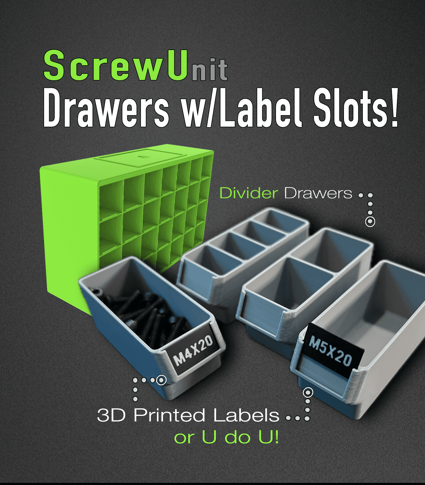 Label Slot Drawers for the ScrewU-nit 3d model