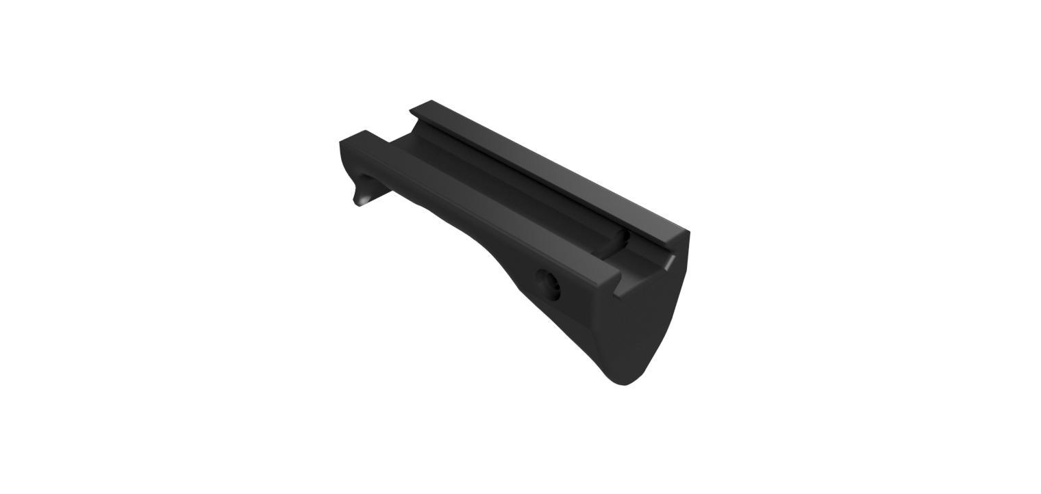 Short flat foregrip round fingerrest.step 3d model