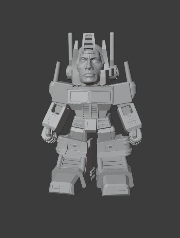 Rocktimus Prime (The Rock + Optimus Prime) 3d model