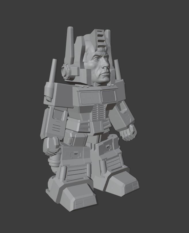 Rocktimus Prime (The Rock + Optimus Prime) 3d model