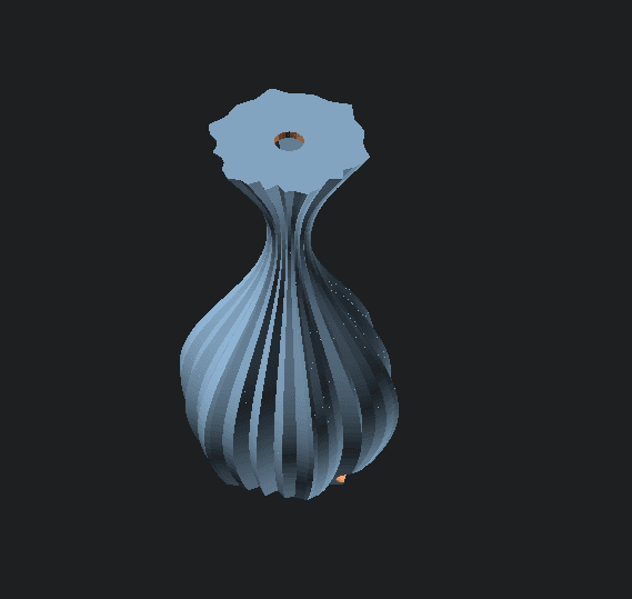 Wavy Planter Vase, Lamp Base Parametric 3d model