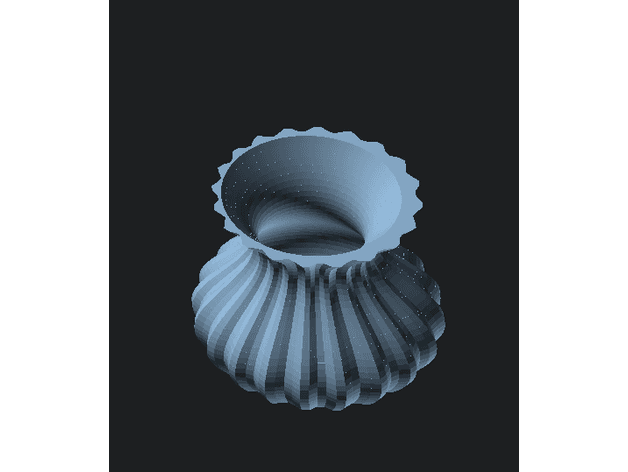 Wavy Planter Vase, Lamp Base Parametric 3d model