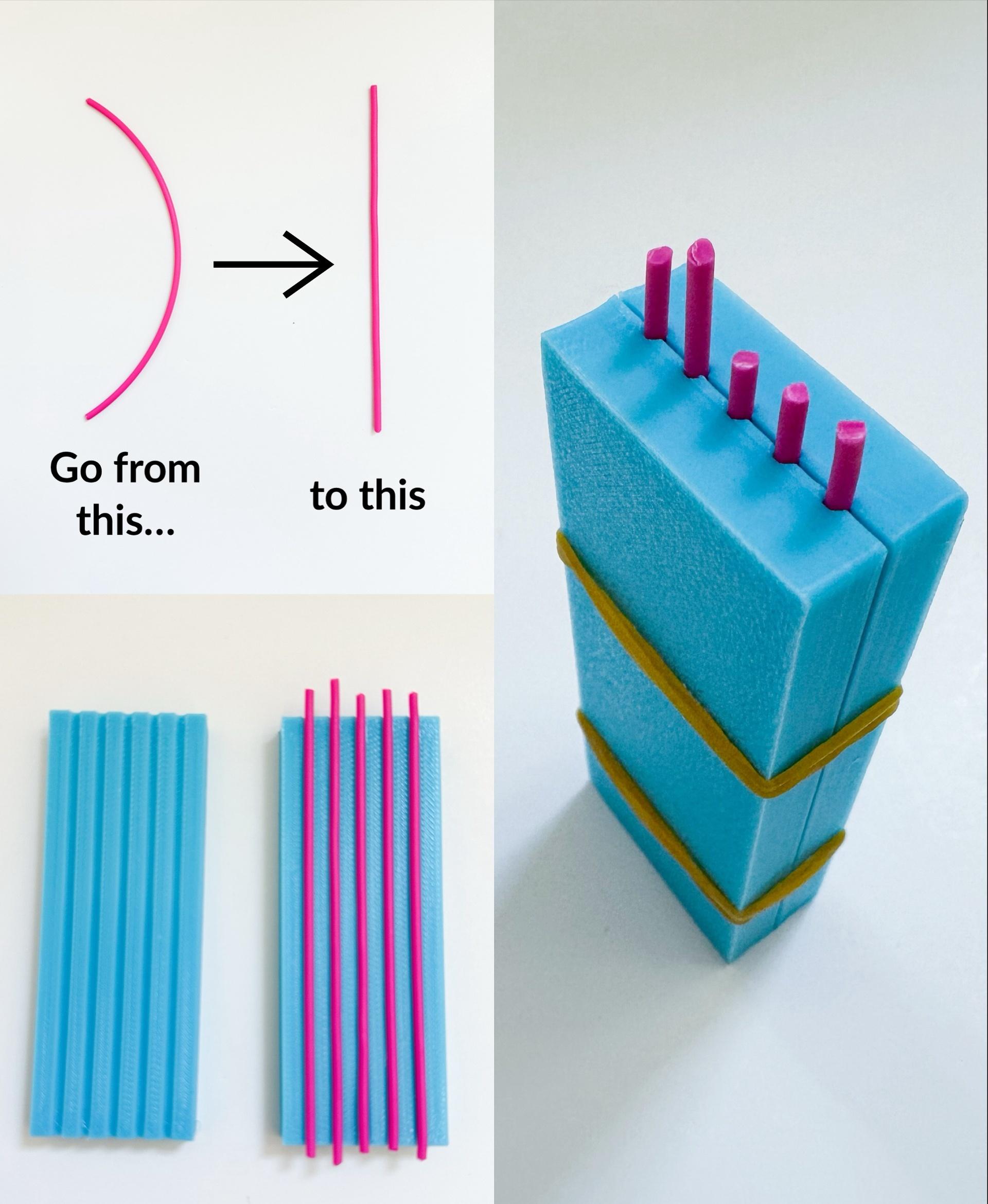 Filament Straightening Block (Used to Straighten Unprinted Filament) 3d model