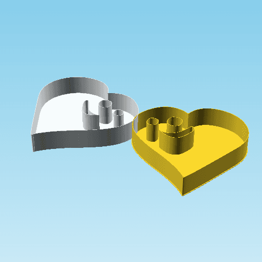 Fluffy Hearts Lo X, nestable box (v3) 3d model