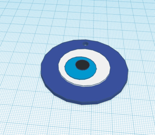 Greek Eye Keychain 3d model