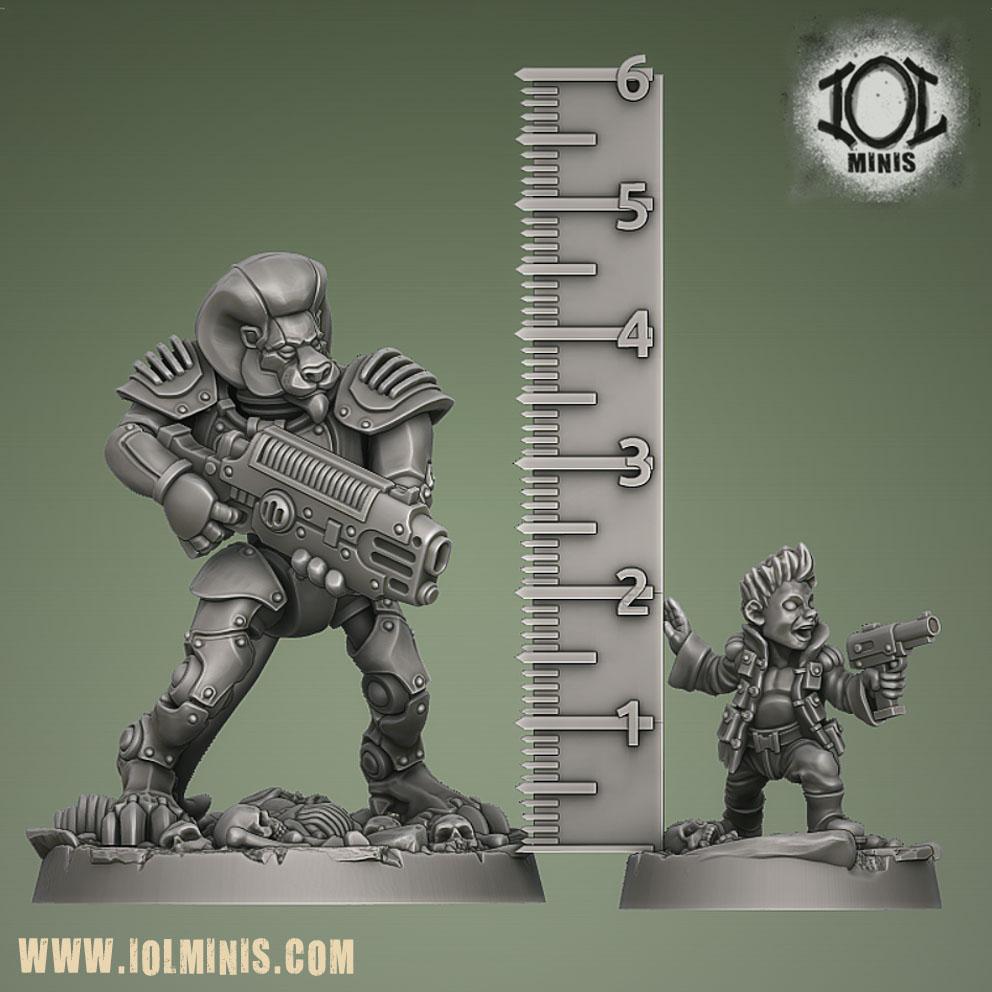 Will and L3-0N, Post Apocalyptic Orphan and His Robot Minder Miniatures 3d model