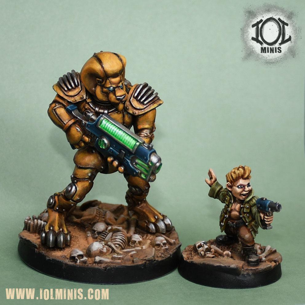 Will and L3-0N, Post Apocalyptic Orphan and His Robot Minder Miniatures 3d model