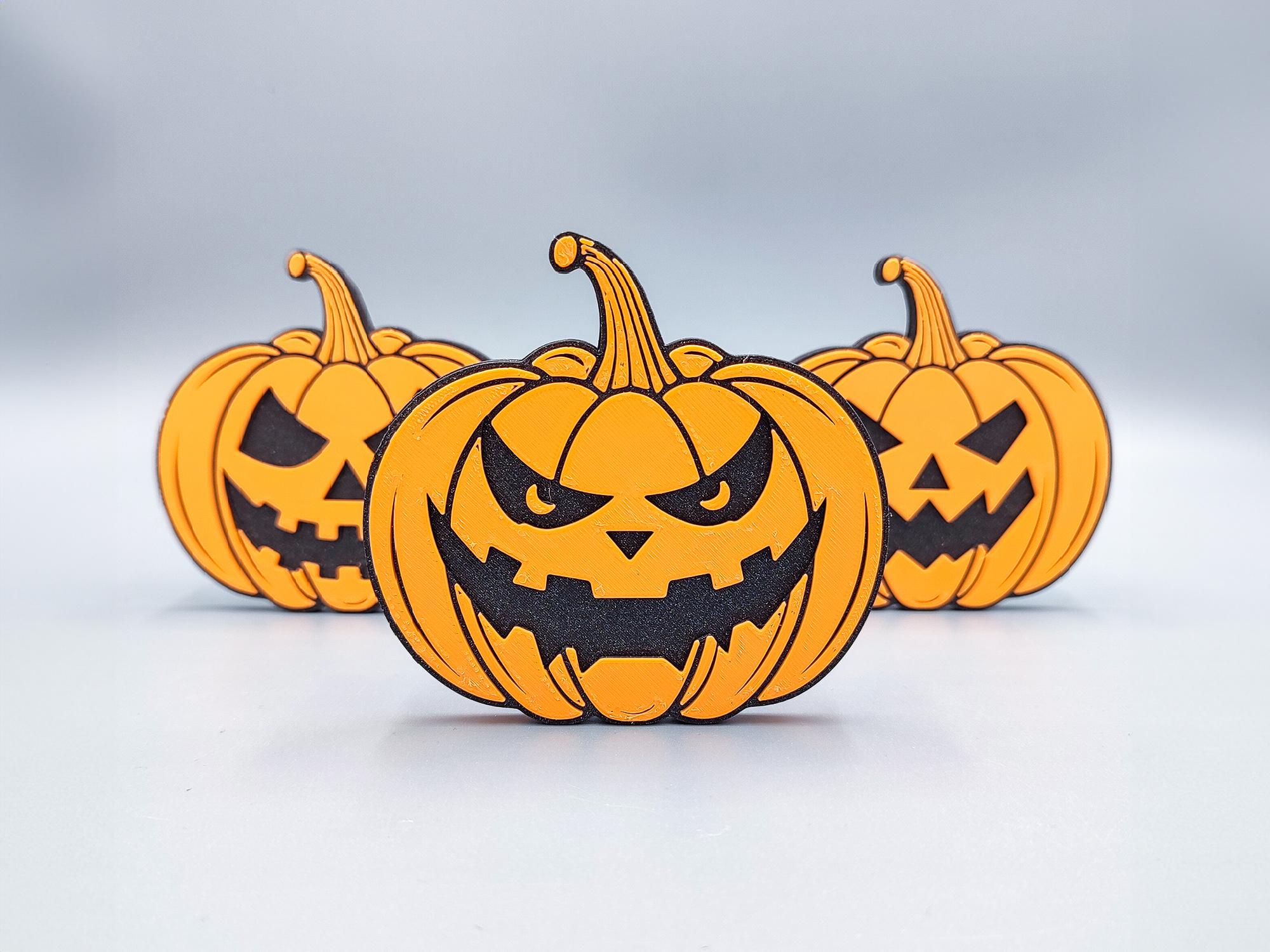 Magnetic Halloween Jack-o'-lantern Coasters 3d model