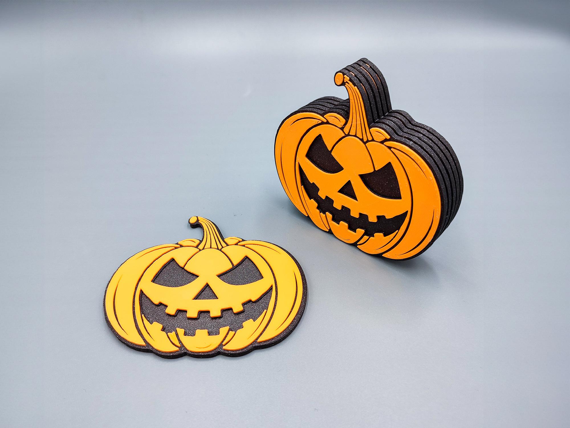 Magnetic Halloween Jack-o'-lantern Coasters 3d model