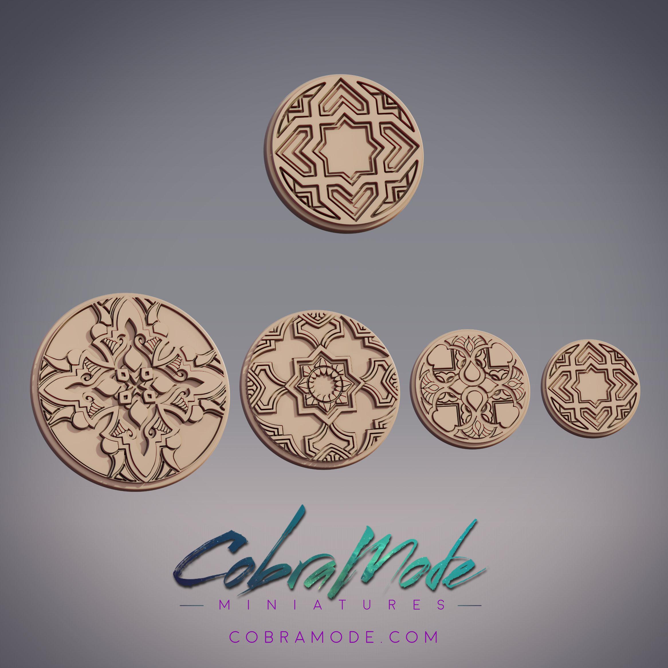 Geometric Emblem Base Pack (4pcs) 3d model