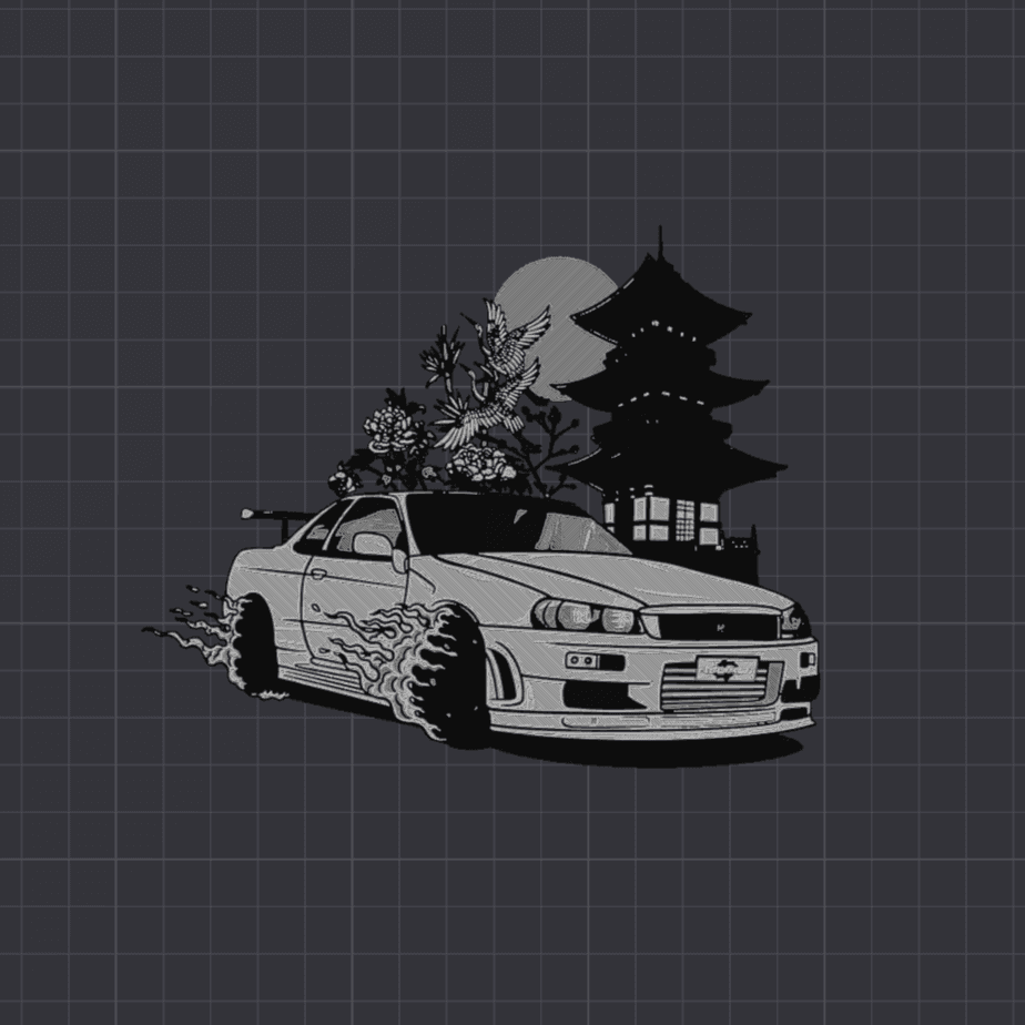 Monochrome R34 Magnet 3d model