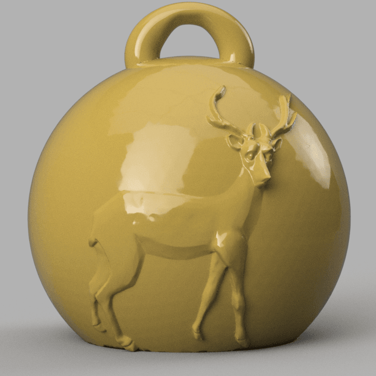 christmas ball deer 2 3d model