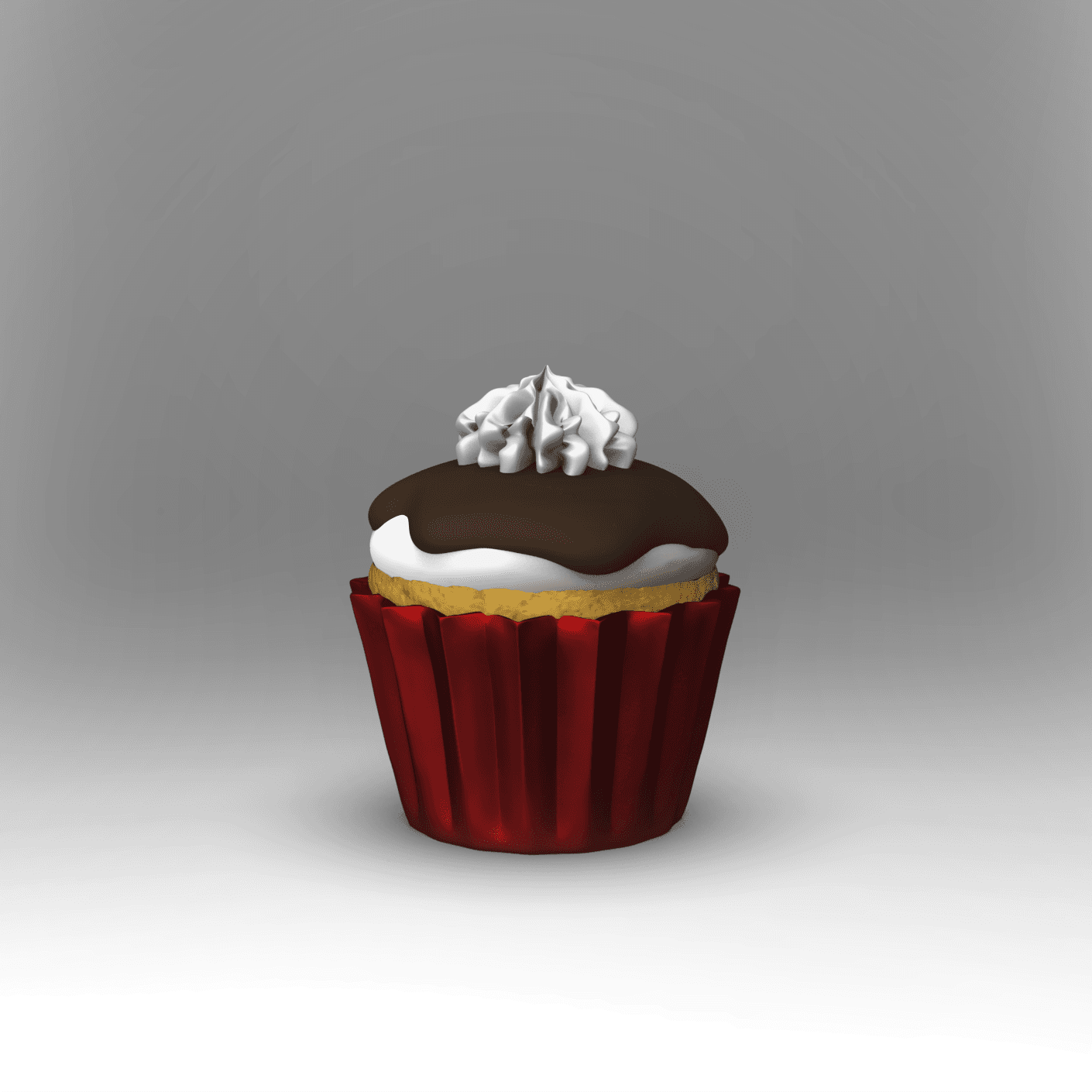 Cupcake with Glaze & Whip +MMU Files 3d model