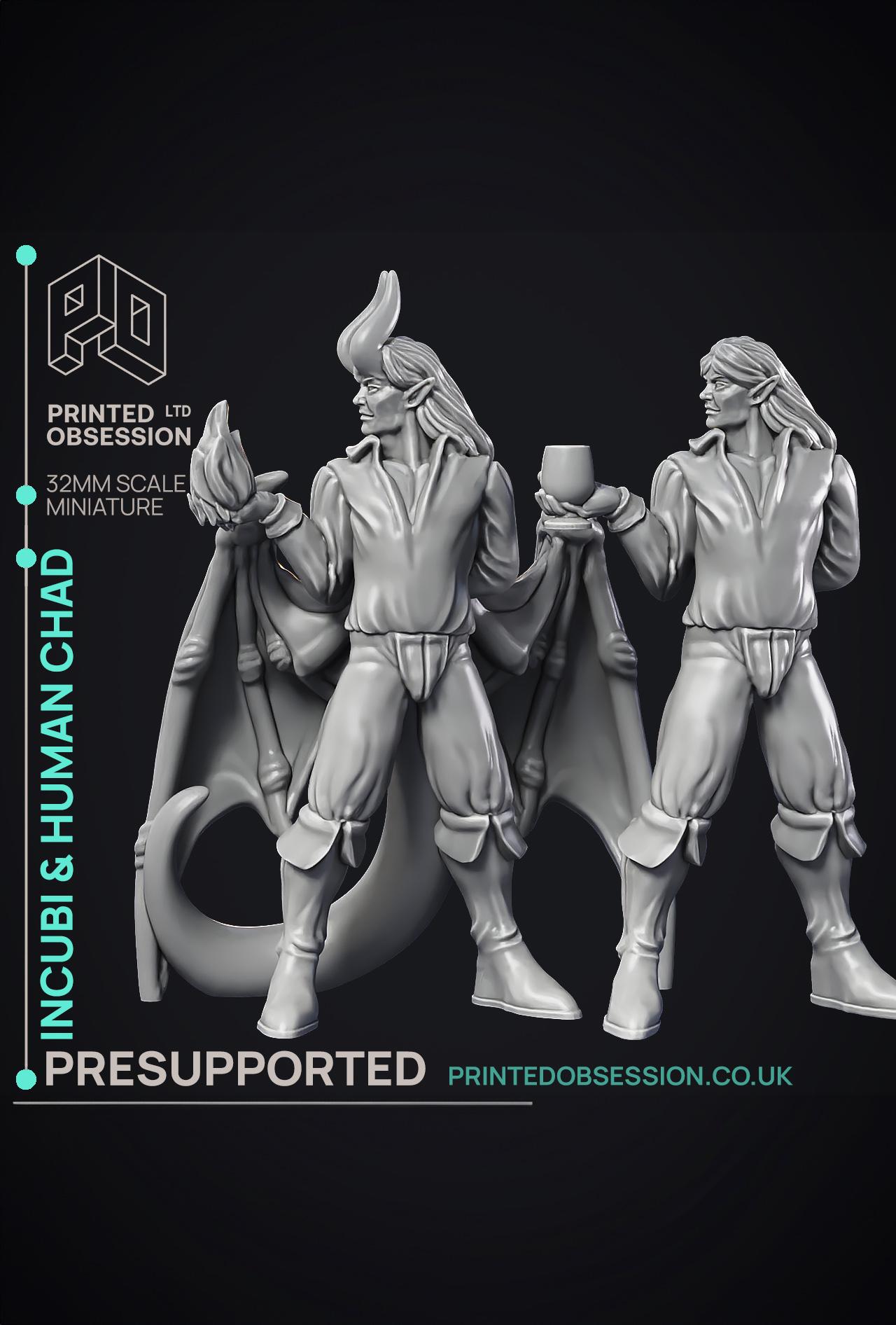 Incubi & human 'Chad' - lesser demon - 2 Models - Hell Hath No Fury - 32mm scale  3d model