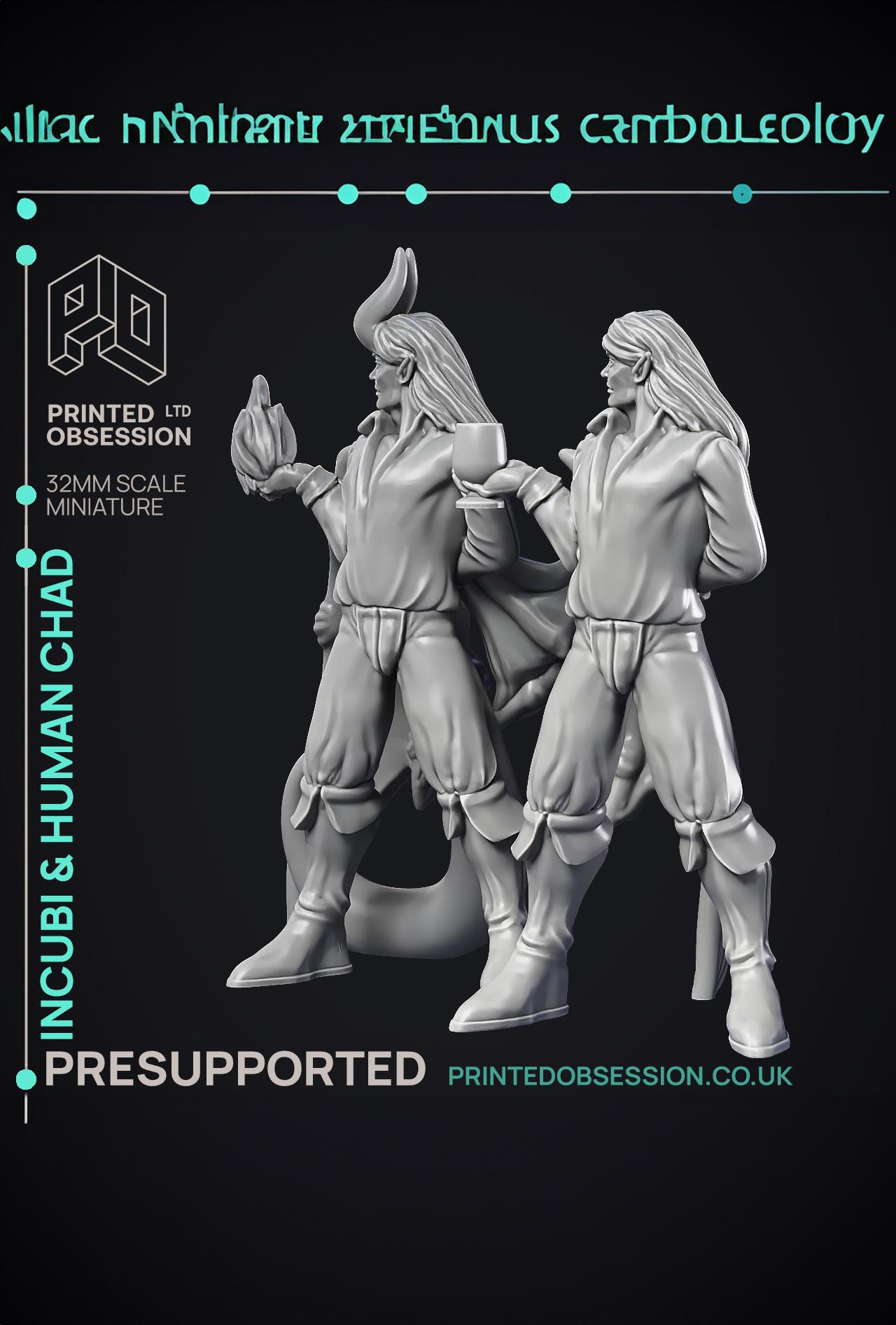 Incubi & human 'Chad' - lesser demon - 2 Models - Hell Hath No Fury - 32mm scale  3d model