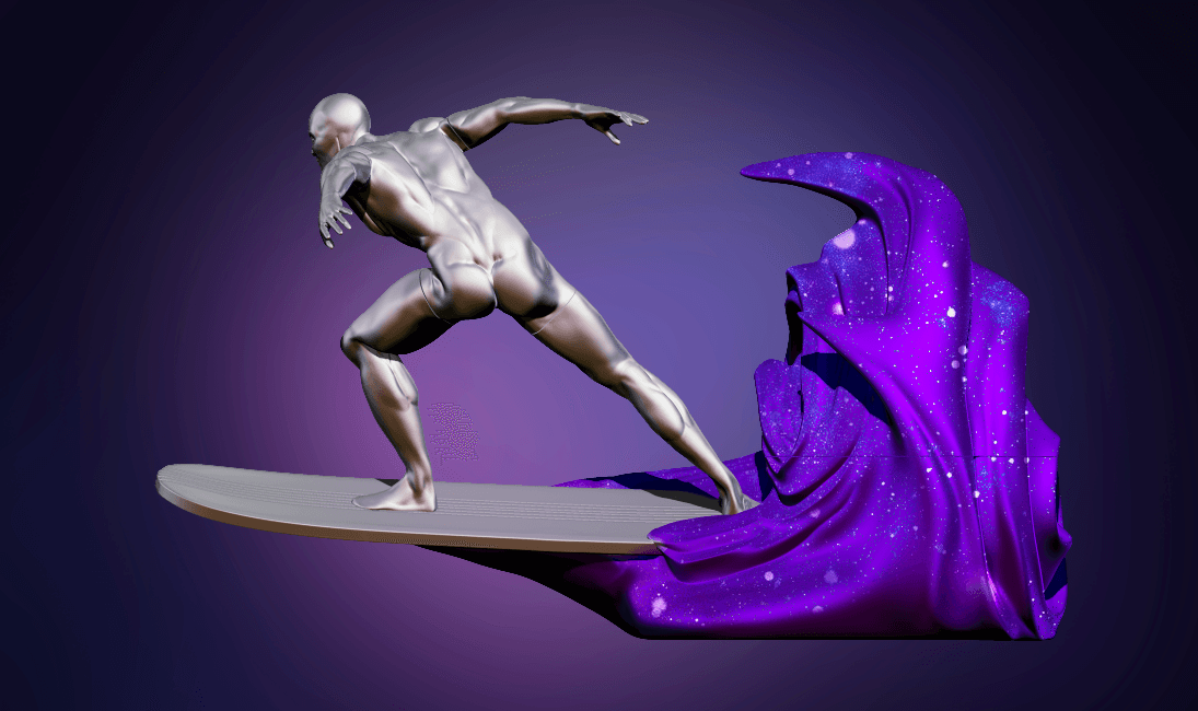 Silver Surfer Statue 3d model