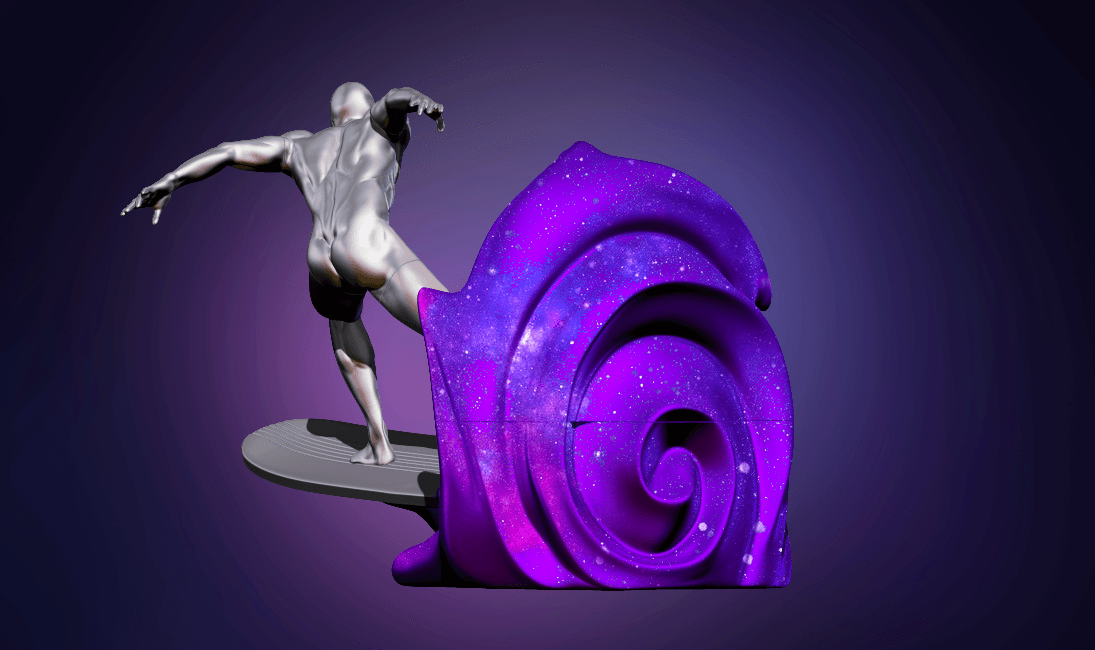 Silver Surfer Statue 3d model