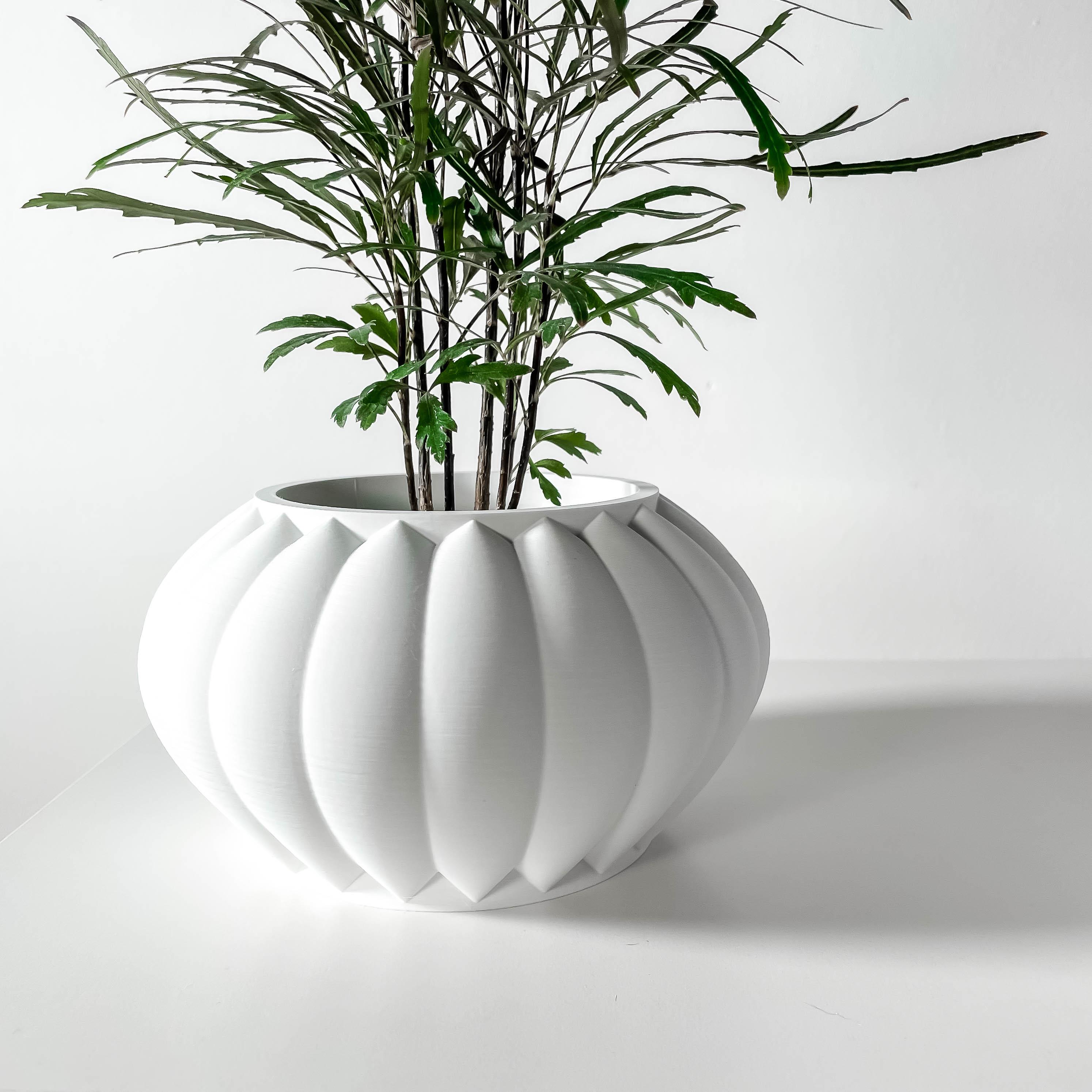 The Bunos Planter Pot with Drainage Tray & Stand | Modern and Unique Home Decor for Plants 3d model