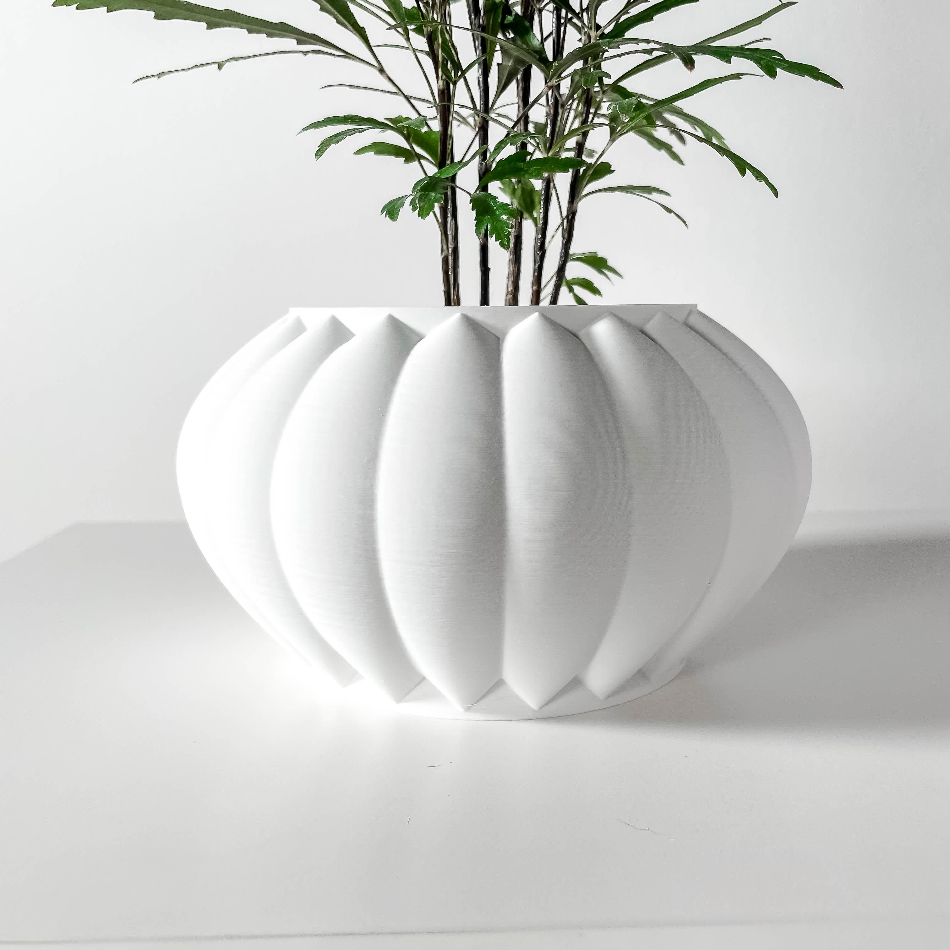 The Bunos Planter Pot with Drainage Tray & Stand | Modern and Unique Home Decor for Plants 3d model