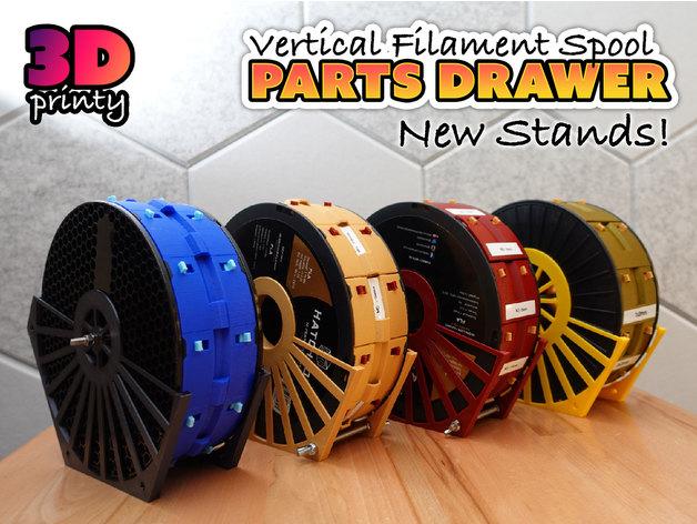 Vertical Filament Spool Parts Drawer (OpenSCAD) 3d model