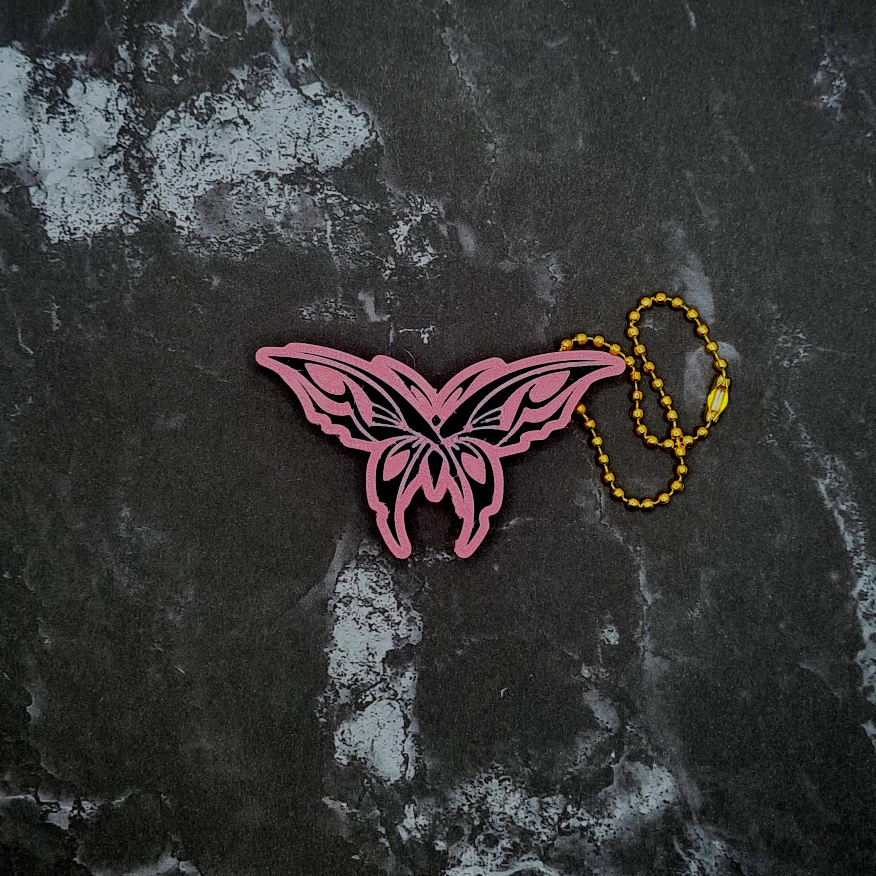 Tribal Butterfly Keychain 3d model