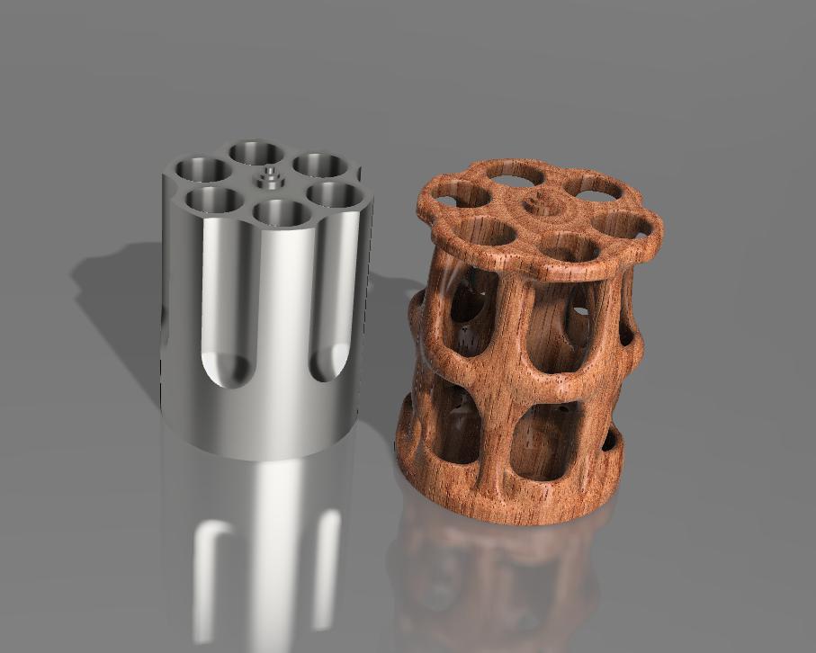 Generative Model  Revolver Pen Holder V3.step 3d model