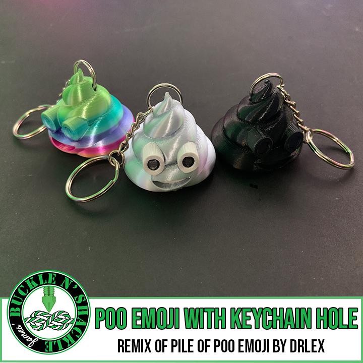 Pile of Poo Emoji with Keyring Hole 3d model