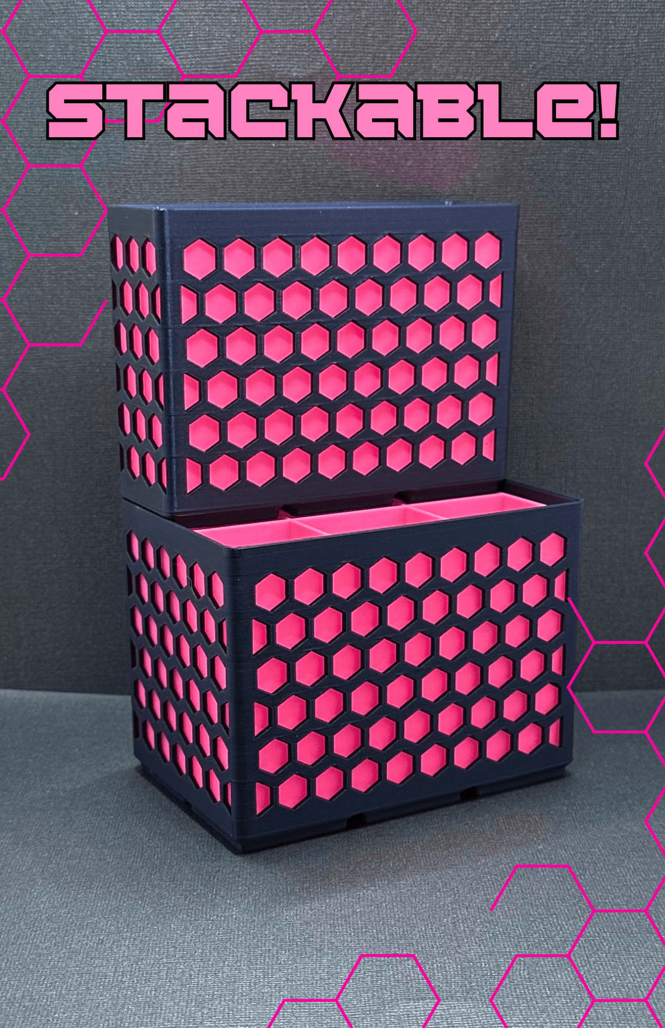 Gridfinity bin 1x3x12 hex (optional insert) 3d model