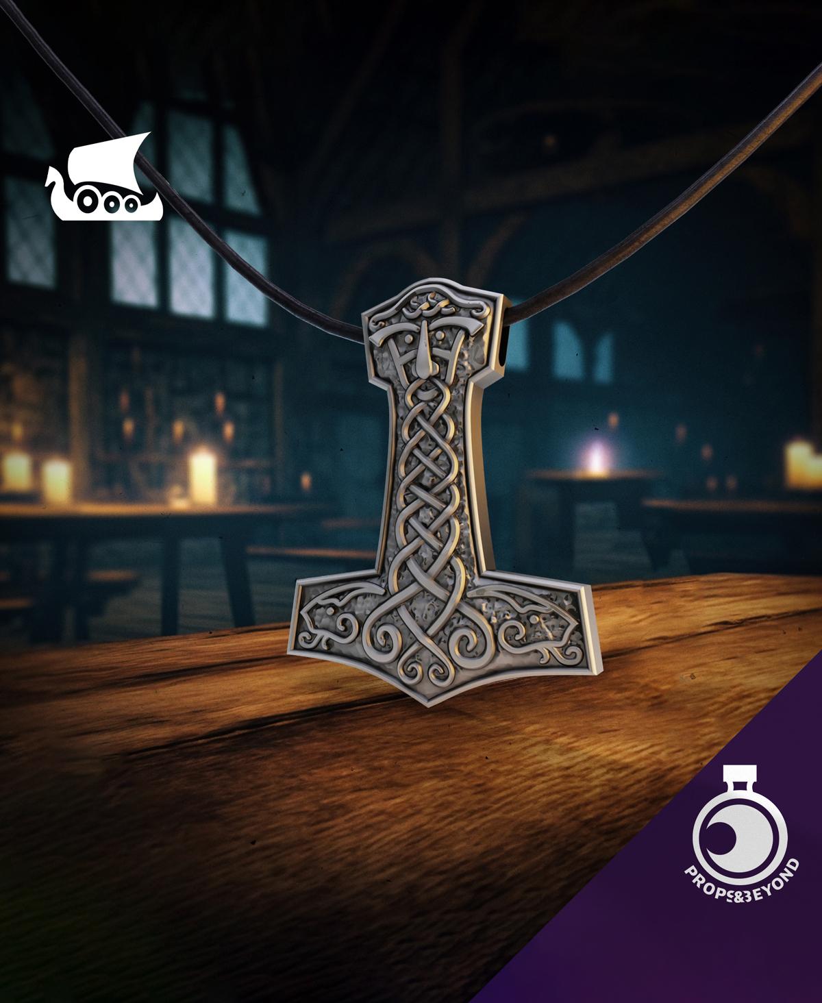 Thor's Hammer Amulet 3d model