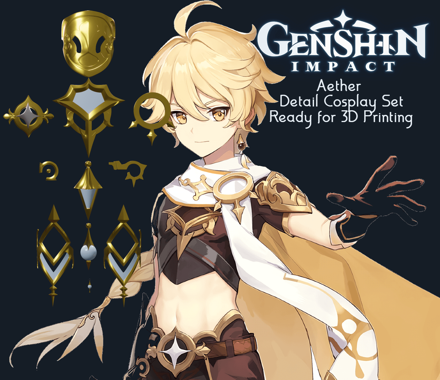 GENSHIN IMPACT AETHER COSPLAY SET 3d model