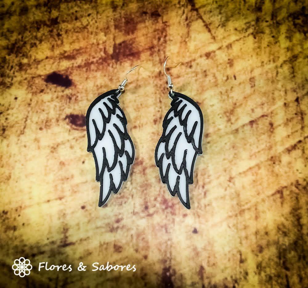 ANGEL WING FEATHER EARRINGS 3d model