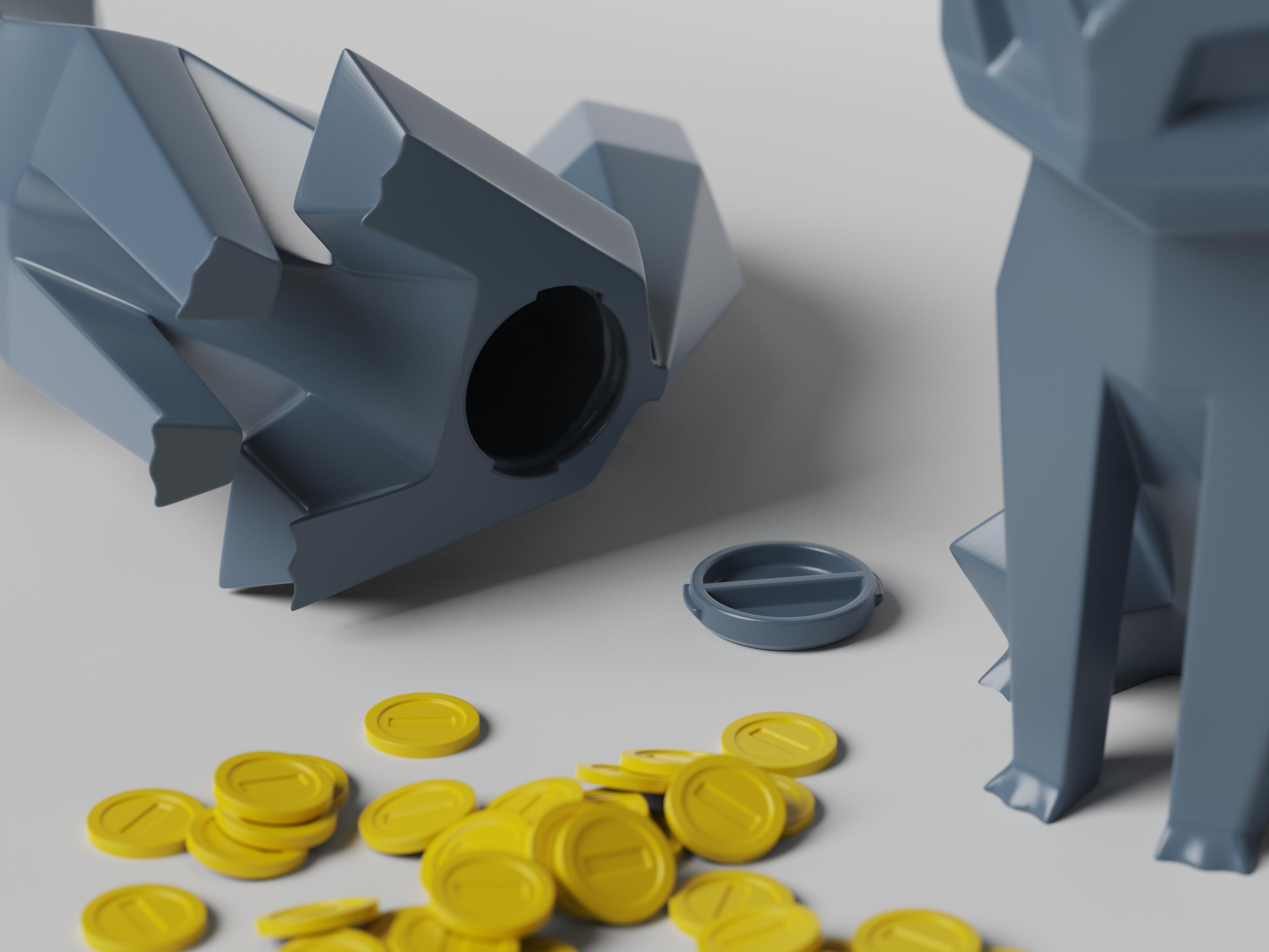 Low-poly Umbreon - Piggy Bank 3d model