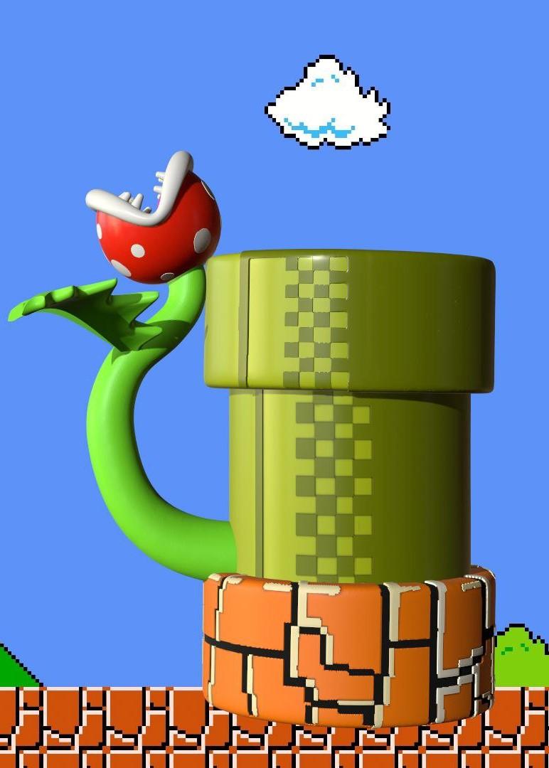 Remix of Blank Can Cup RETURNS! piranha plant mario pipe 3d model