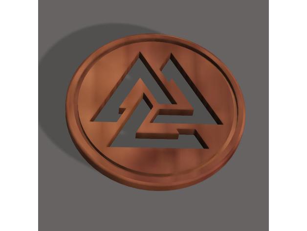 Valknut Symbol Coin 3d model