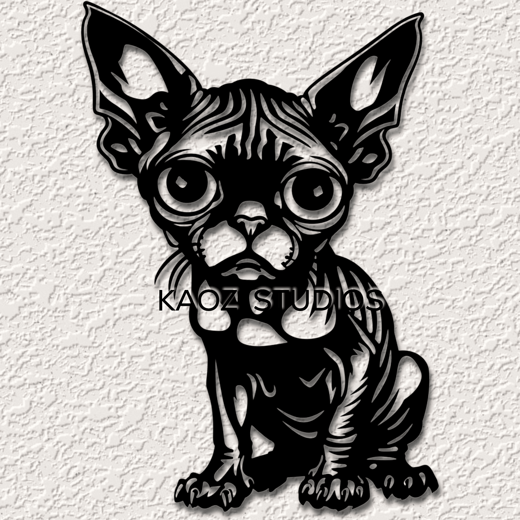 sphynx wall art funny sphynx chibi wall decor kitten decoration 3d model