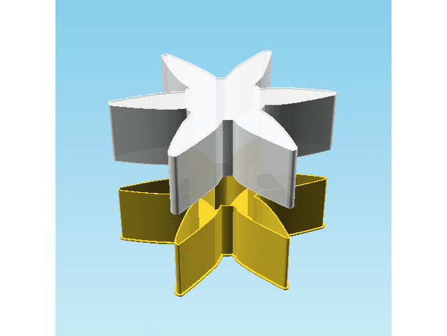 Shuriken 0056, nestable box (v2) 3d model