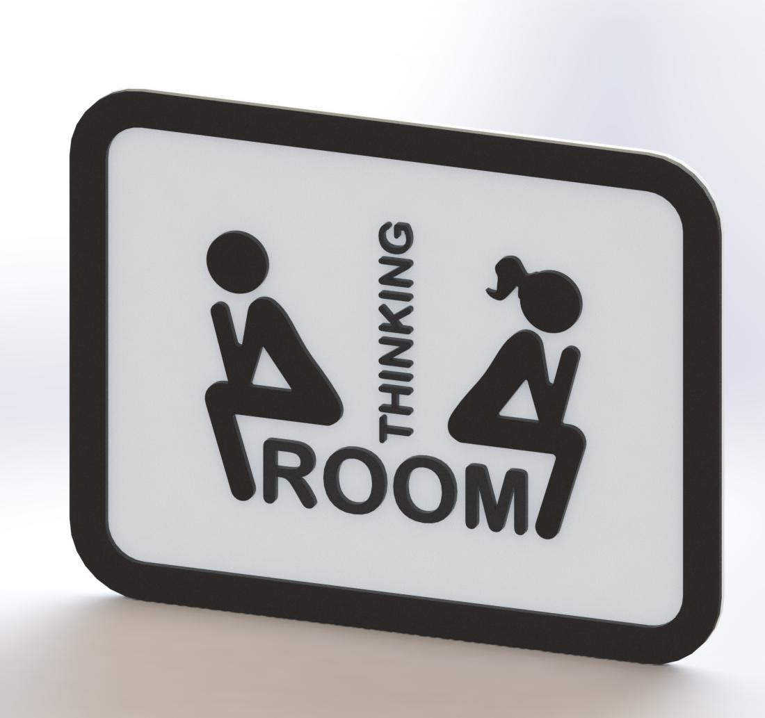 Thinking room notice 3d model