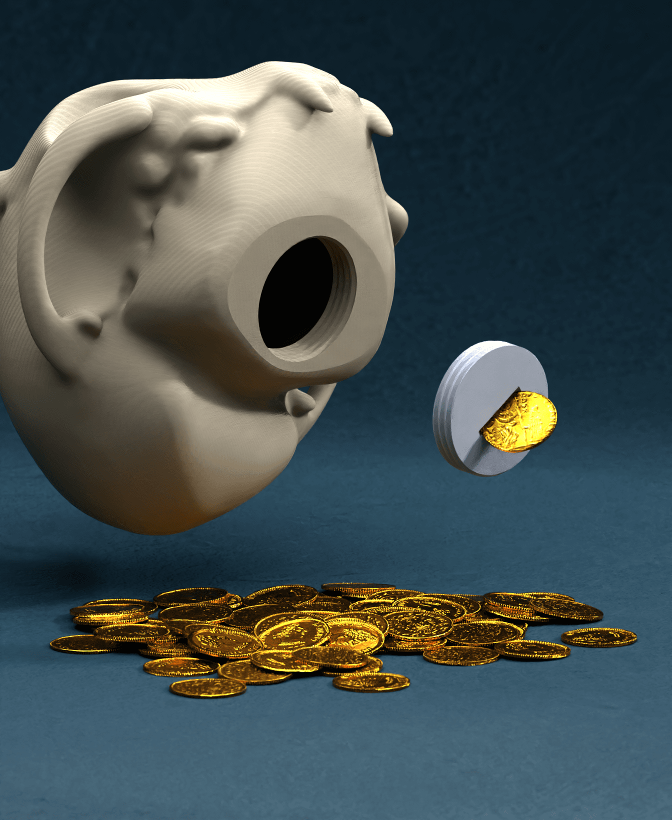 Pika Skull Piggy Bank 3d model