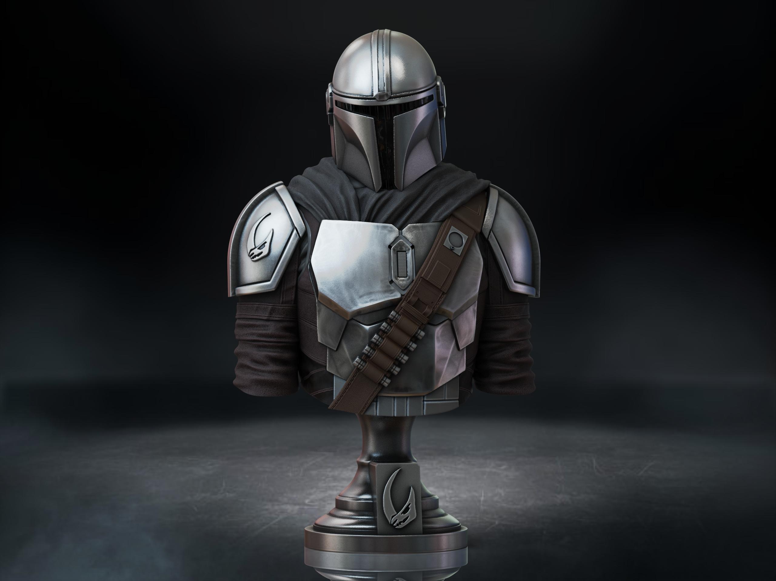 Mandalorian Bust- (Pre-Supported) 3d model