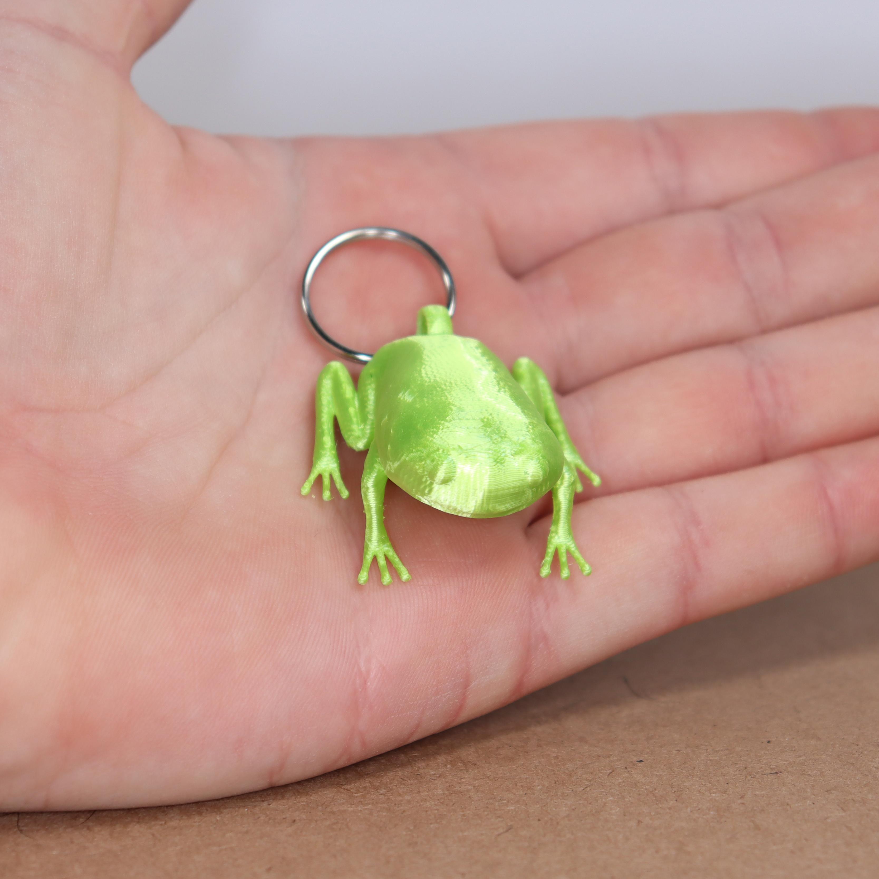 Green tree frog keychain 3d model